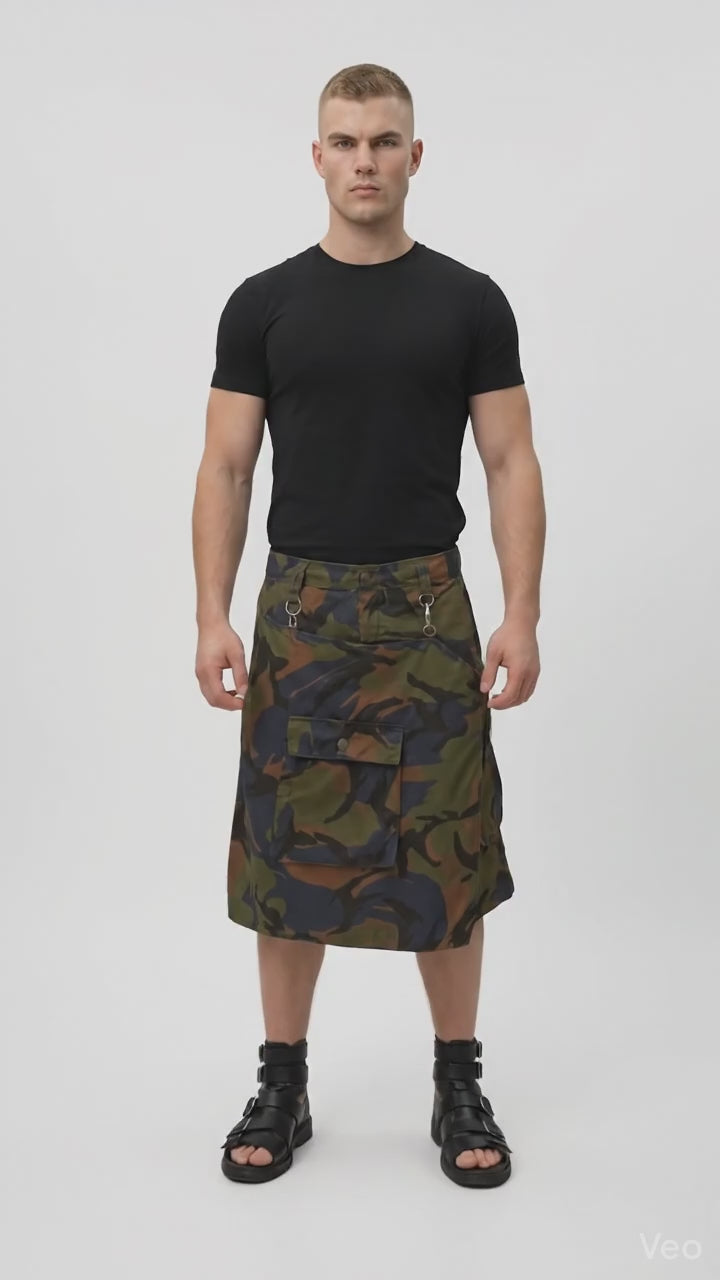 Hybrid Kilt-Cargo | Upcycled Streetwear Skirt